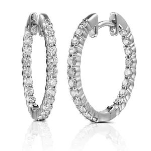 0.72ct tw Diamond Inside-out Hoop Huggie Earrings