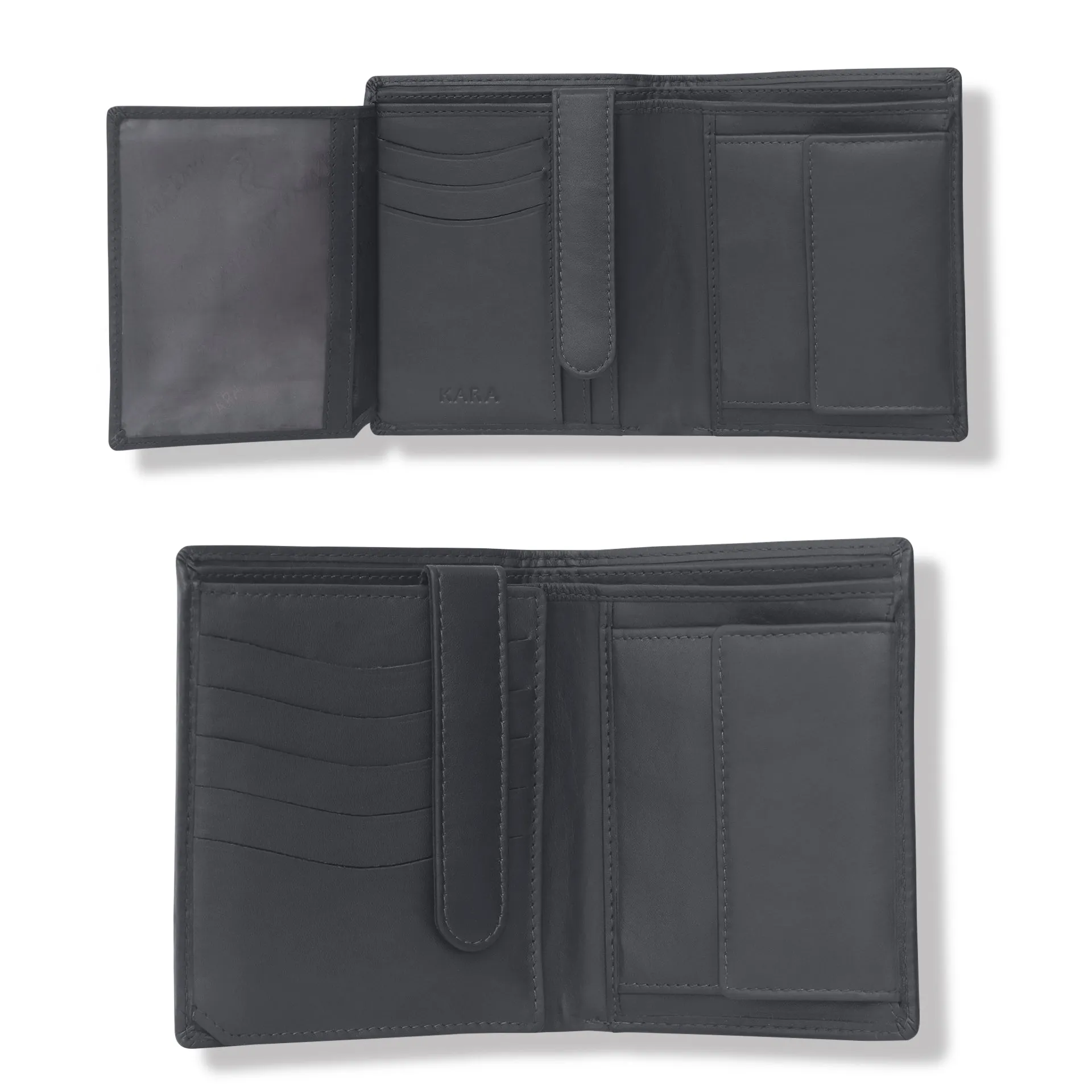 10027 Black Vertical Bifold Wallet