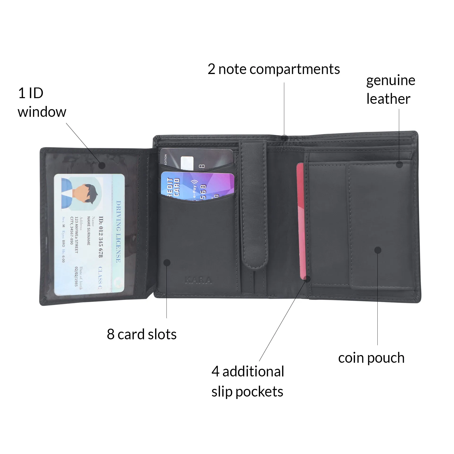 10027 Brown Vertical Bifold Wallet