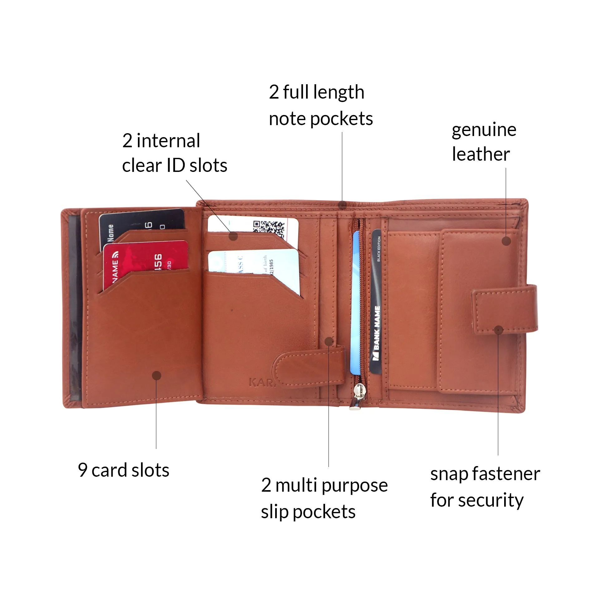 10029 Cognac Leather Wallet