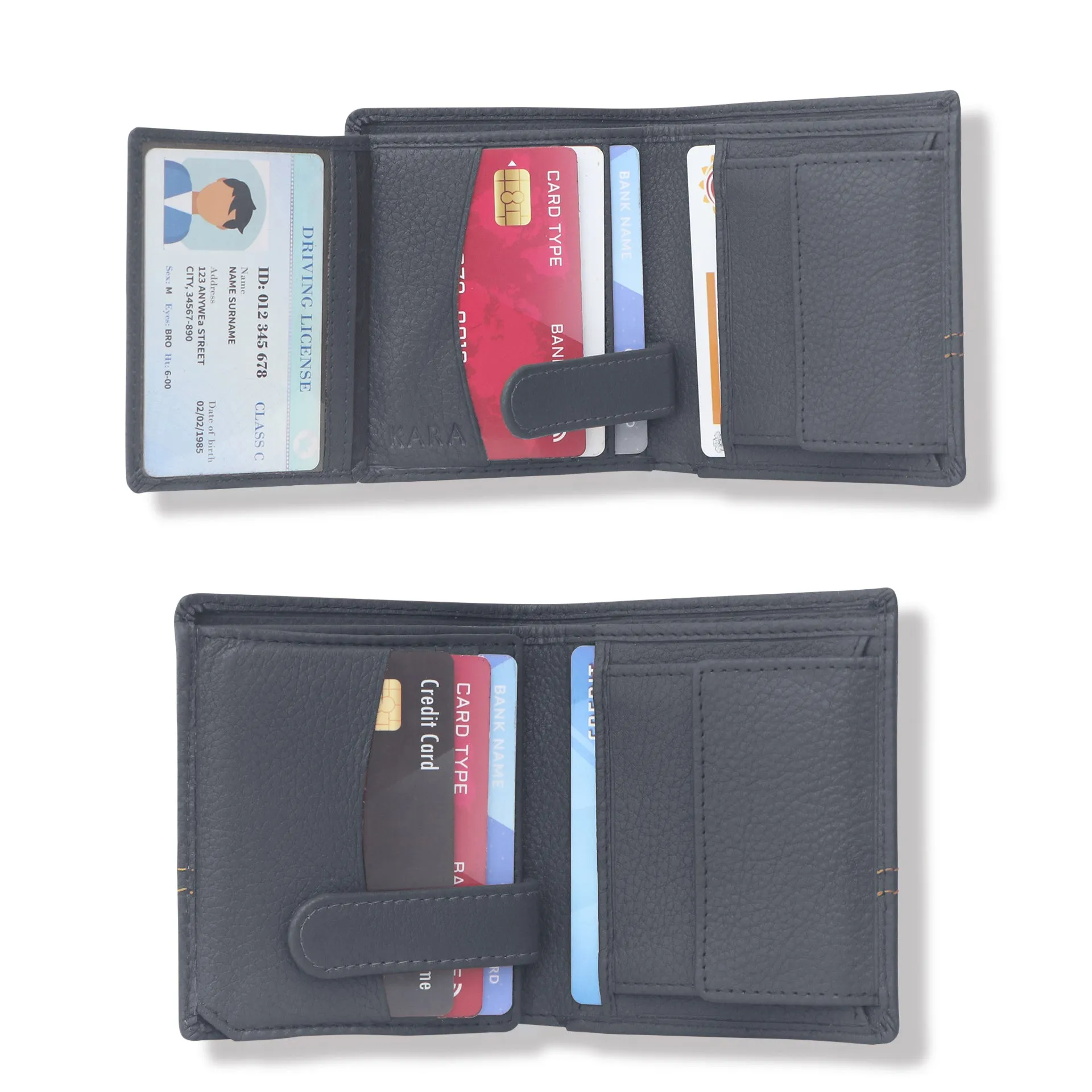 10088 Maroon Contrast Stitched Wallet
