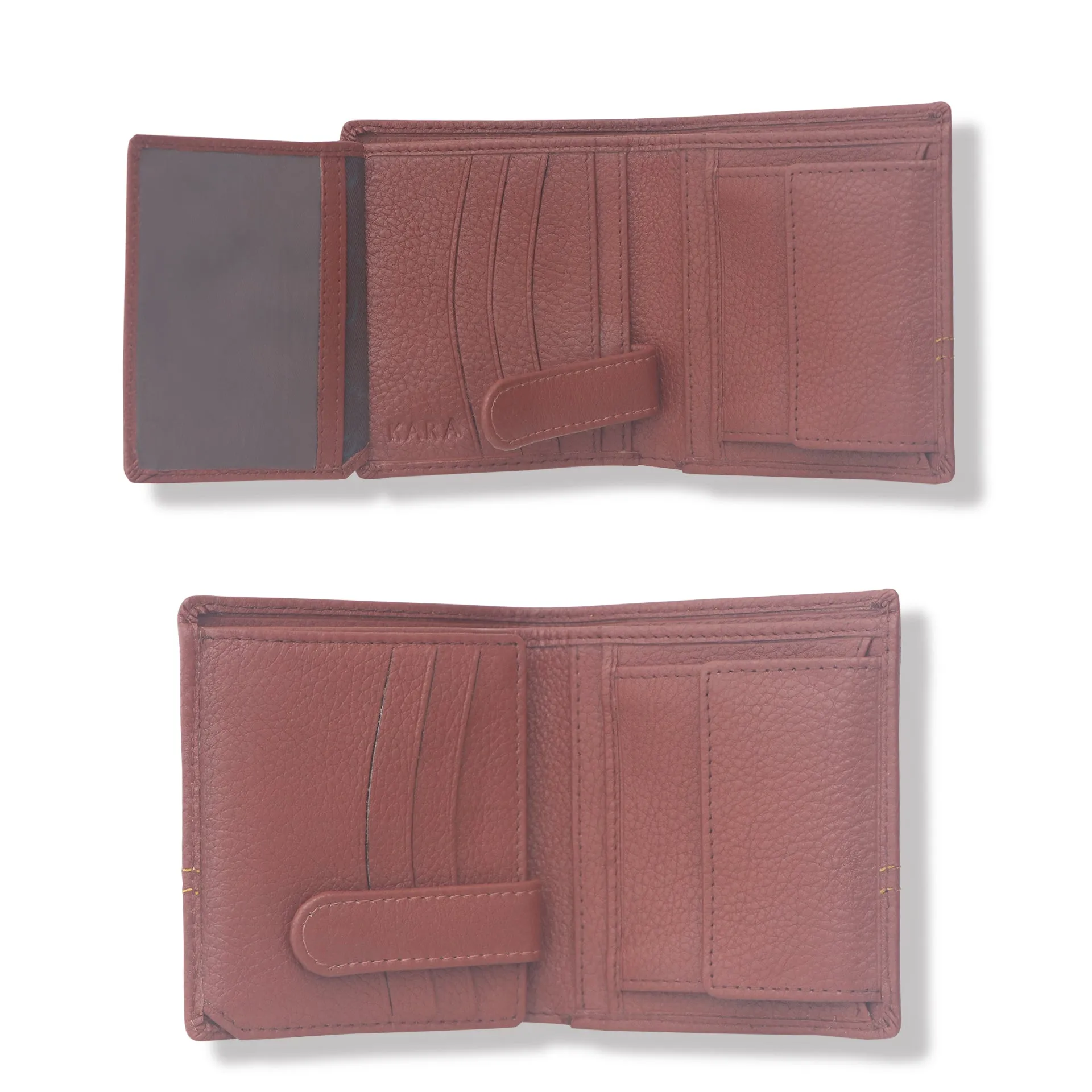 10088 Maroon Contrast Stitched Wallet