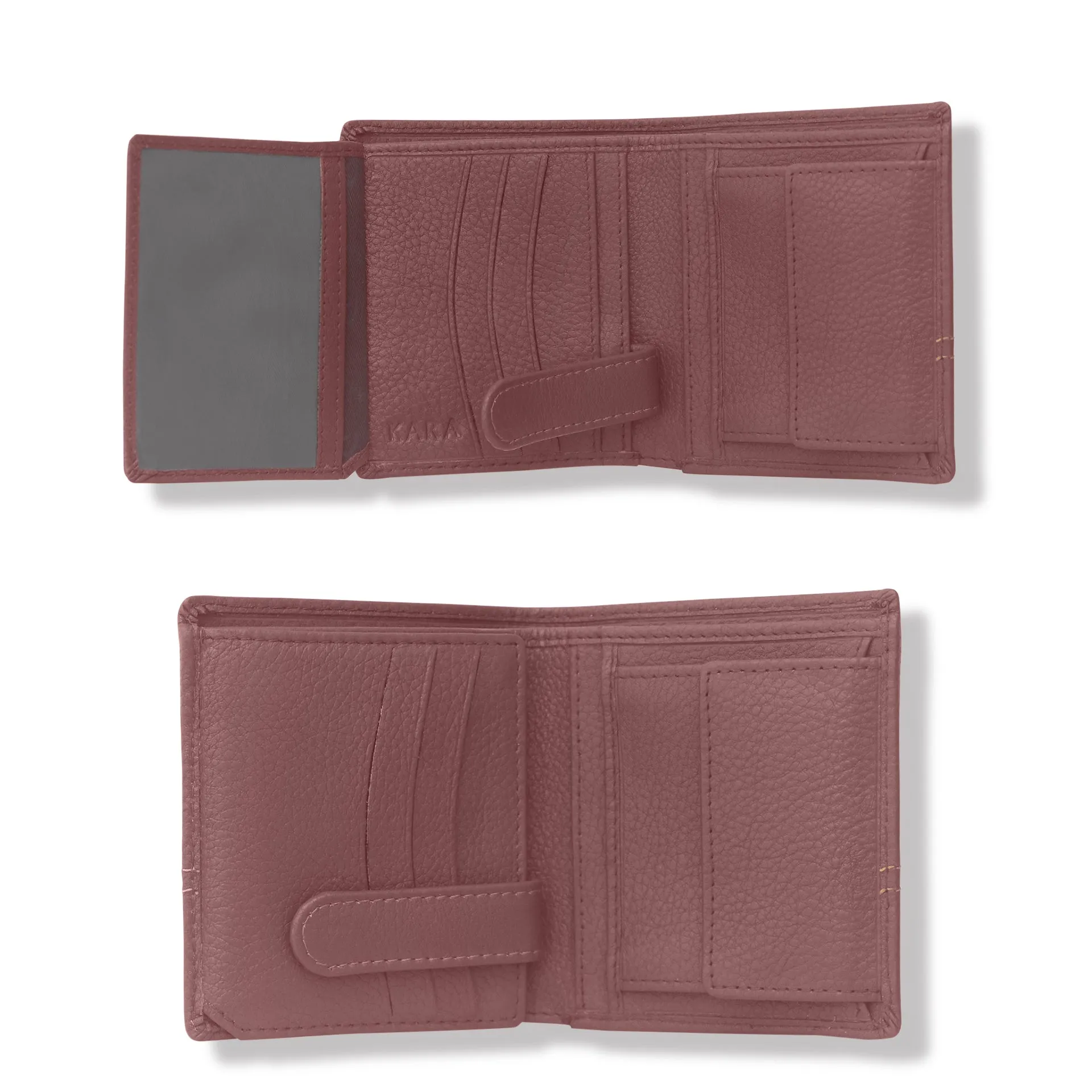 10088 Maroon Contrast Stitched Wallet