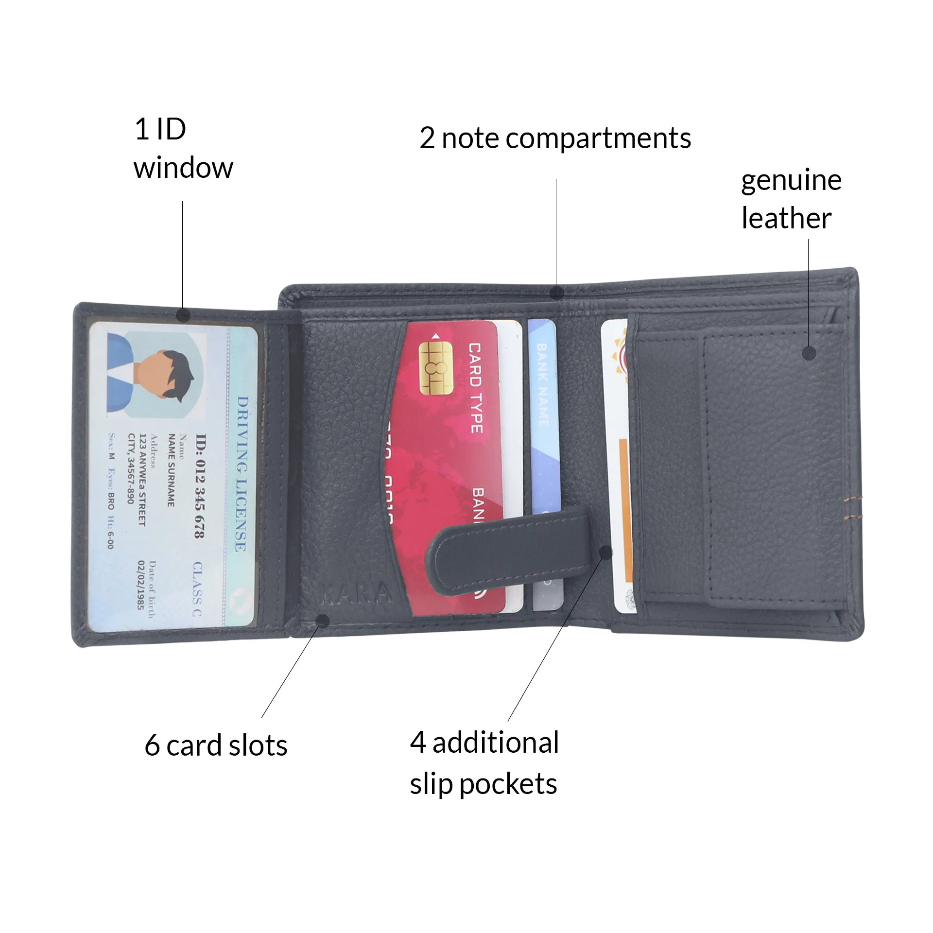 10088 Maroon Contrast Stitched Wallet