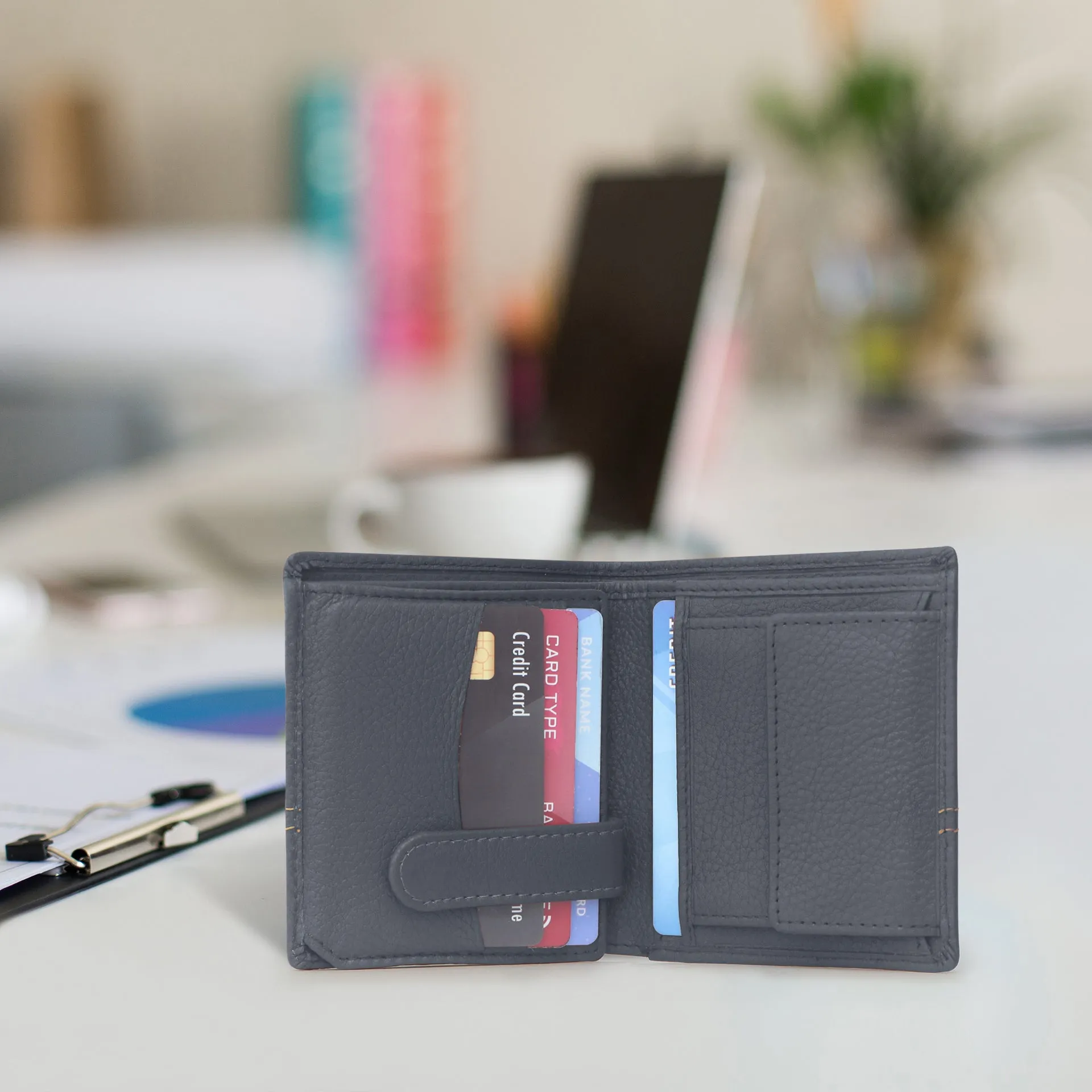10088 Maroon Contrast Stitched Wallet