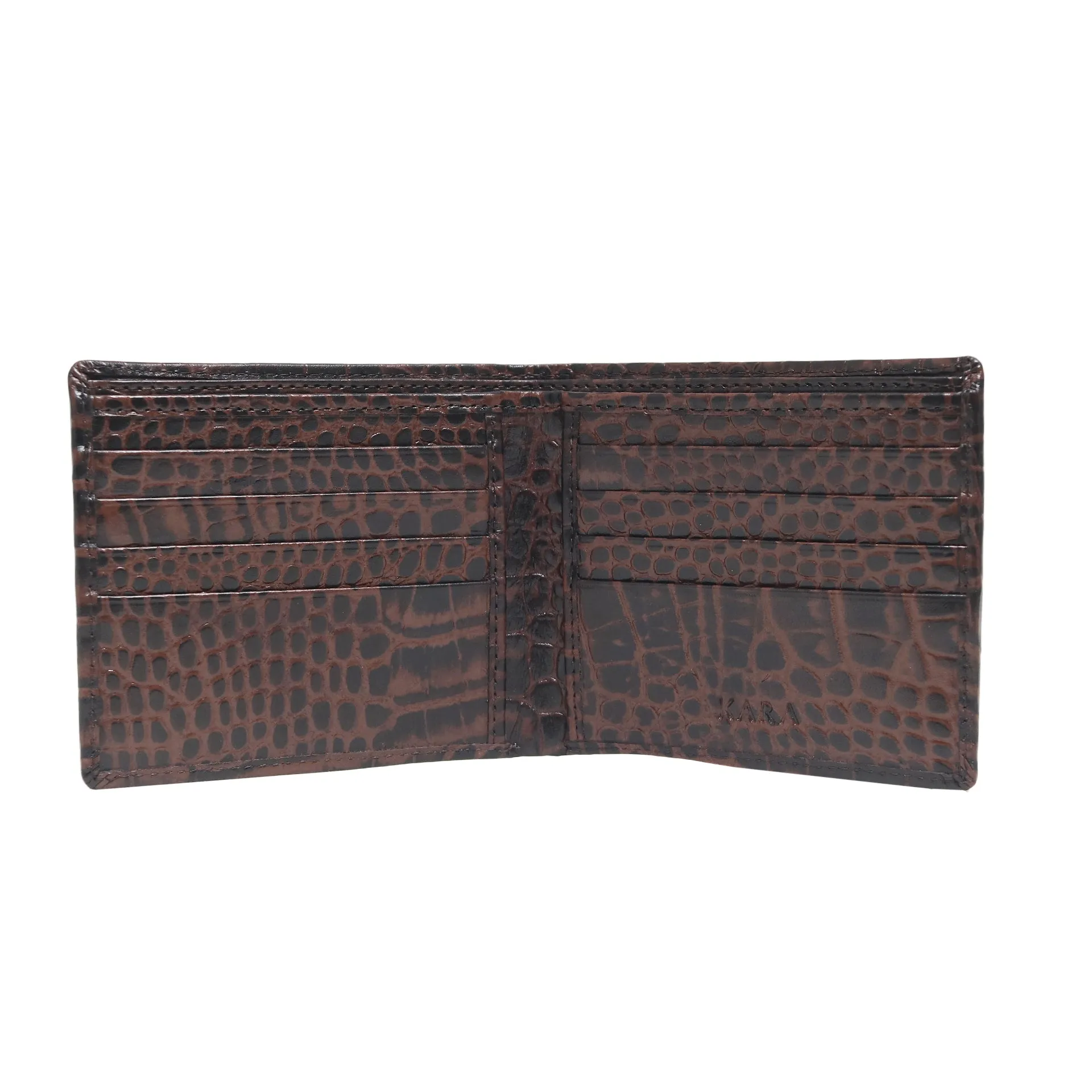 10148 Croco Red Leather Bifold Wallet for Men