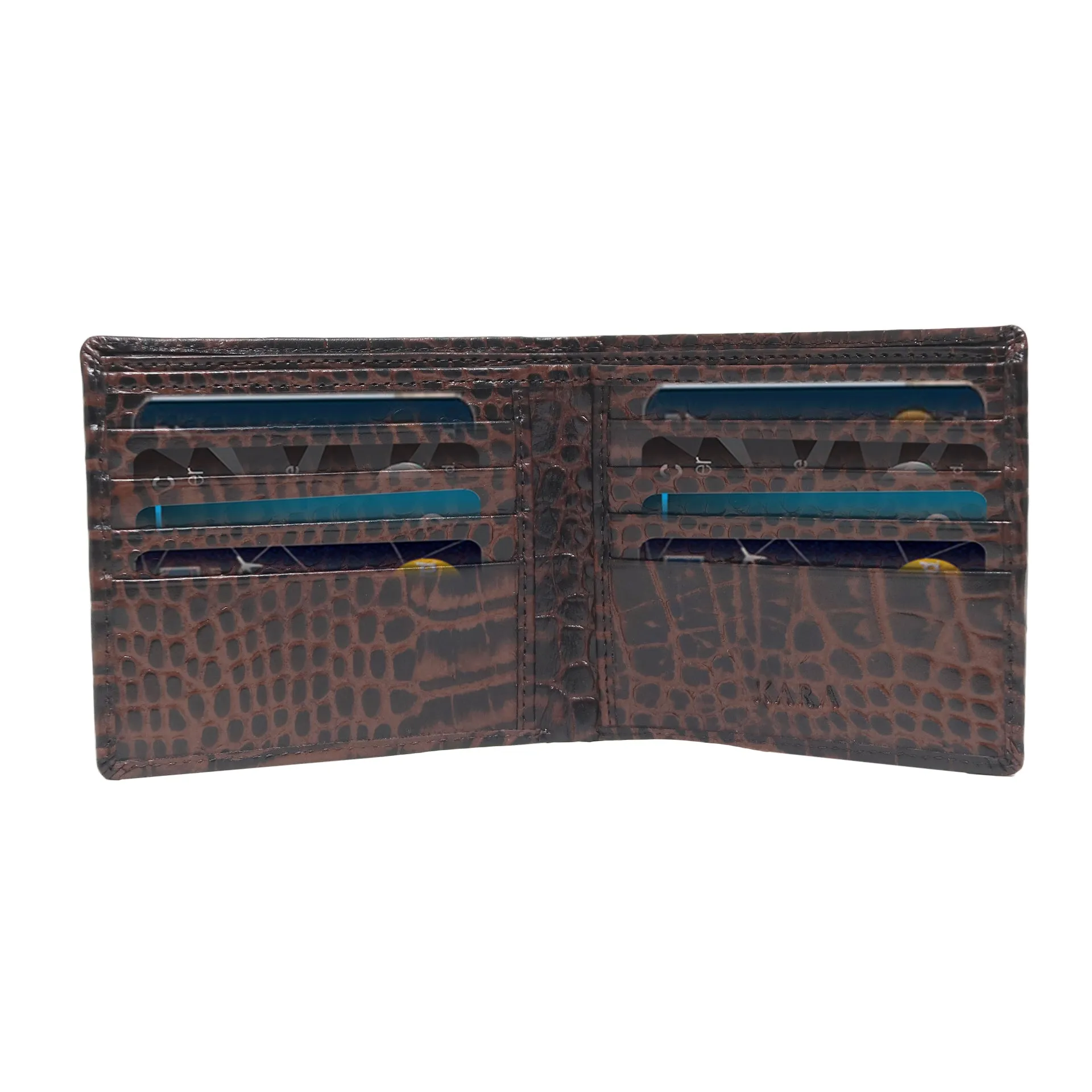 10148 Croco Red Leather Bifold Wallet for Men