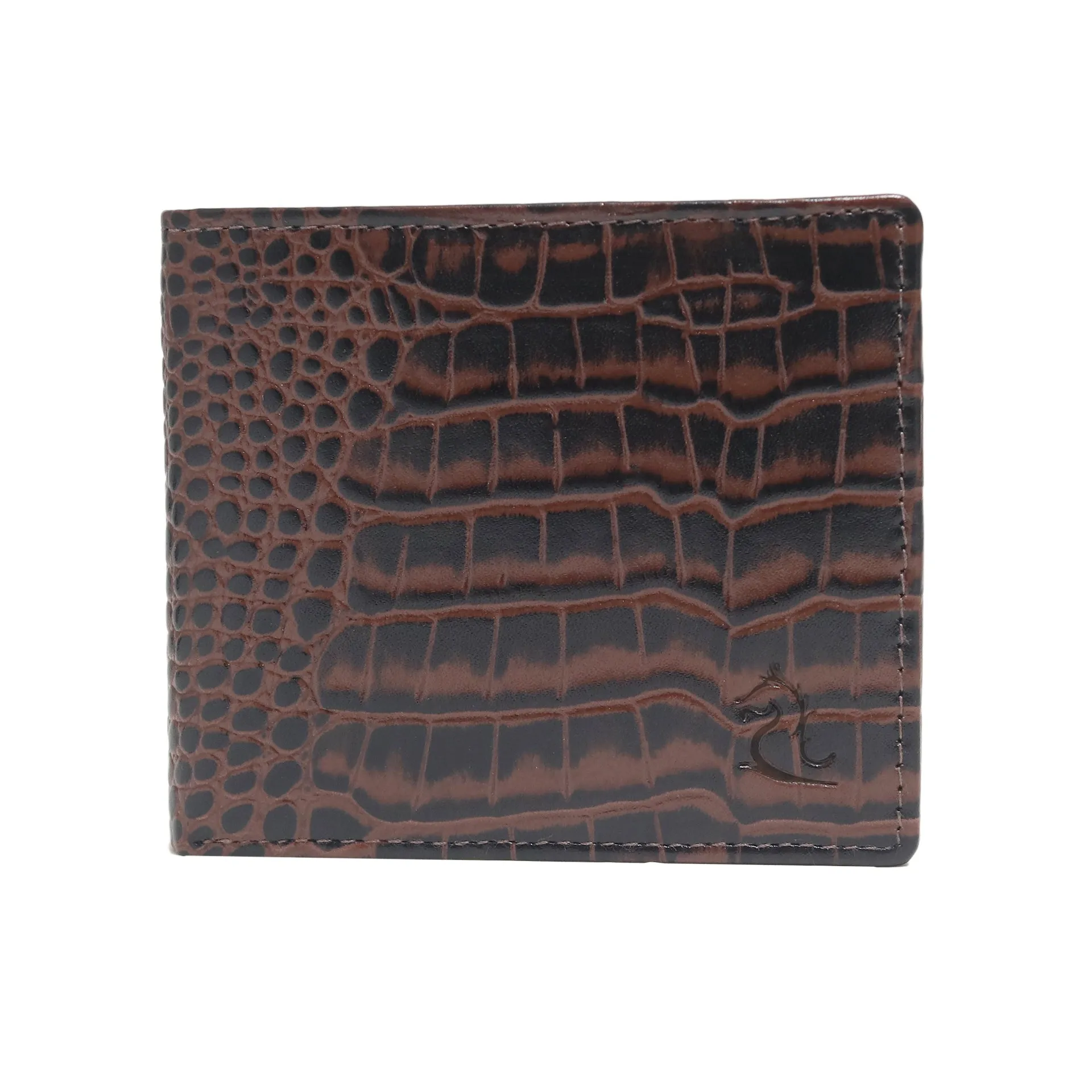 10148 Croco Red Leather Bifold Wallet for Men