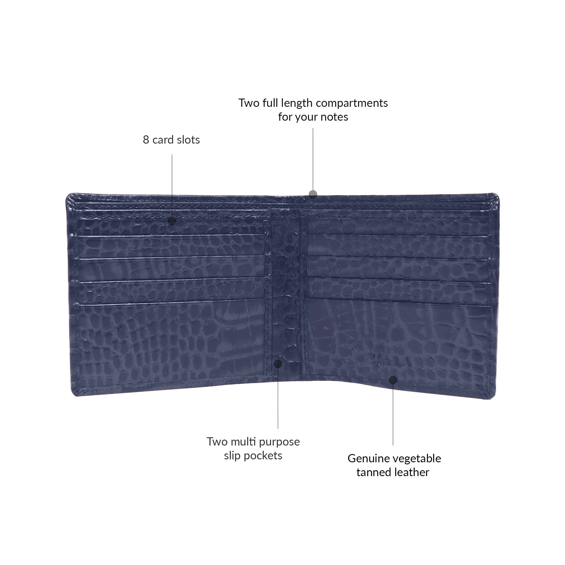 10148 Croco Red Leather Bifold Wallet for Men