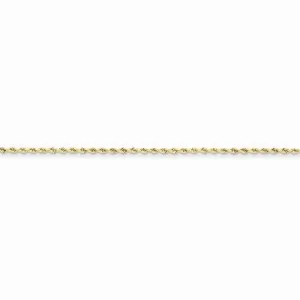 10K Yellow Gold Hand Made Diamond-Cut Rope Chain Anklet