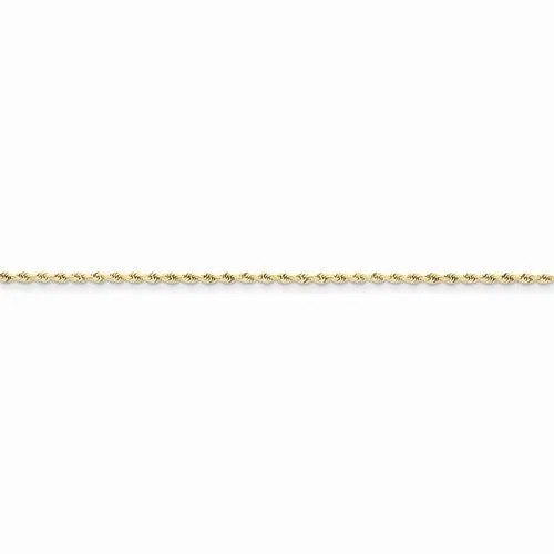 10K Yellow Gold Hand Made Diamond-Cut Rope Chain Anklet