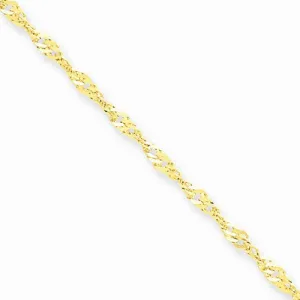 10K Yellow Gold Singapore Chain Anklet