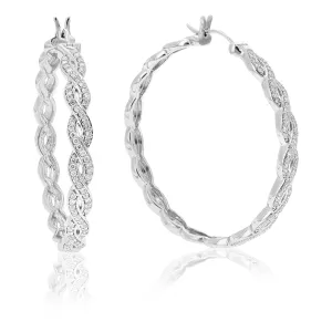 1/2 cttw Lab Grown Diamond Braided Hoop Earring Sterling Silver