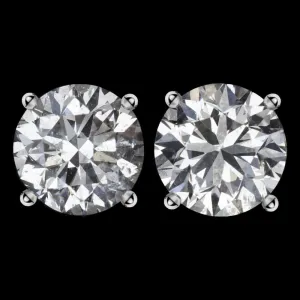 1.43ct VERY GOOD CUT NATURAL DIAMOND STUD EARRINGS MATCHING PAIR ROUND CLASSIC