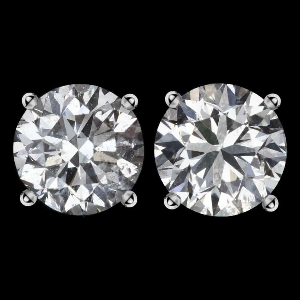 1.43ct VERY GOOD CUT NATURAL DIAMOND STUD EARRINGS MATCHING PAIR ROUND CLASSIC