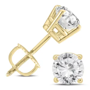 14K  1 1/2 Carat Tw Ags Certified Diamond Solitaire Earrings