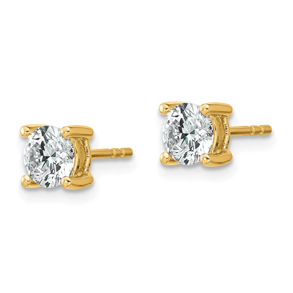 14k Gold 1/5 ct Round Lab Grown Diamond Stud Earrings VS Clarity, D-E Color