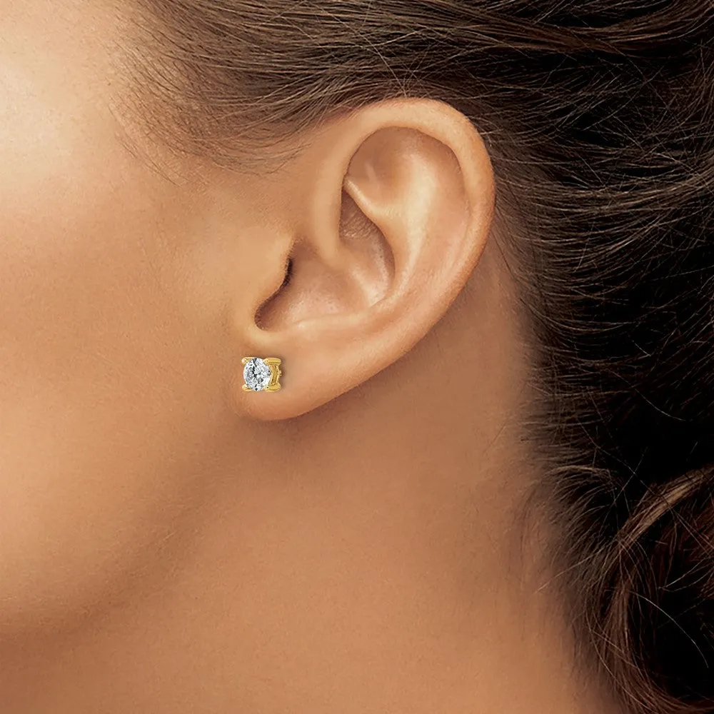 14k Gold 1/5 ct Round Lab Grown Diamond Stud Earrings VS Clarity, D-E Color