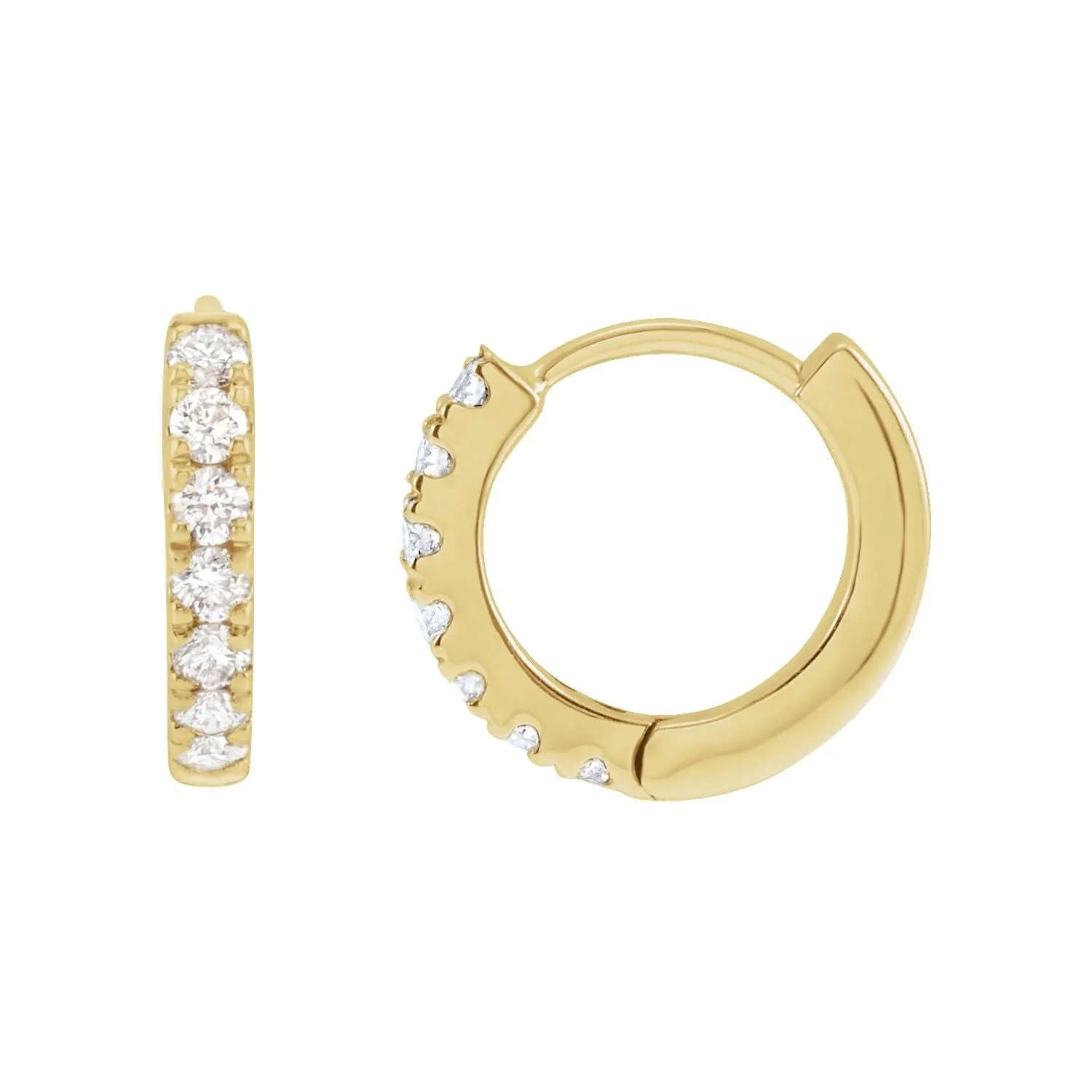 14K Gold 1/5ct Lab-Grown Diamond Hoop Earrings Clarity SI, Color G-H