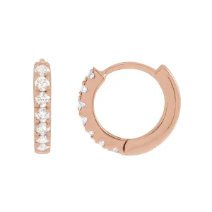 14K Gold 1/5ct Lab-Grown Diamond Hoop Earrings Clarity SI, Color G-H