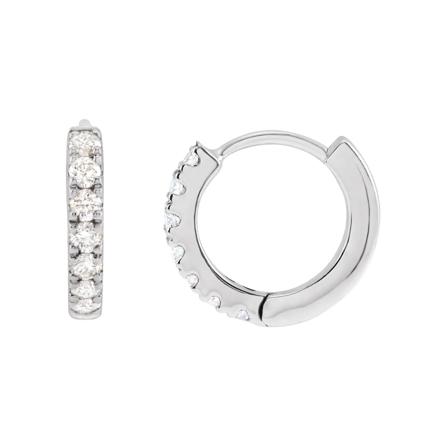 14K Gold 1/5ct Lab-Grown Diamond Hoop Earrings Clarity SI, Color G-H