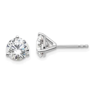 14k White Gold 1 1/2 ct Round Lab Grown Diamond Stud Earrings VS Clarity, D-E Color