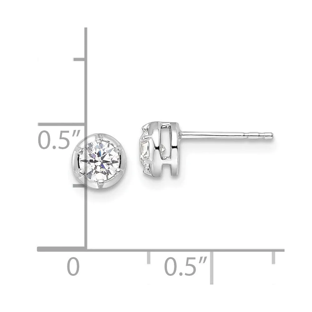 14k White Gold 1/2 ct Lab Grown Diamond Solitaire Stud Earrings VS Clarity, D-E Color