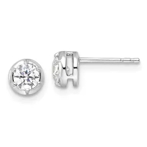 14k White Gold 1/2 ct Lab Grown Diamond Solitaire Stud Earrings VS Clarity, D-E Color
