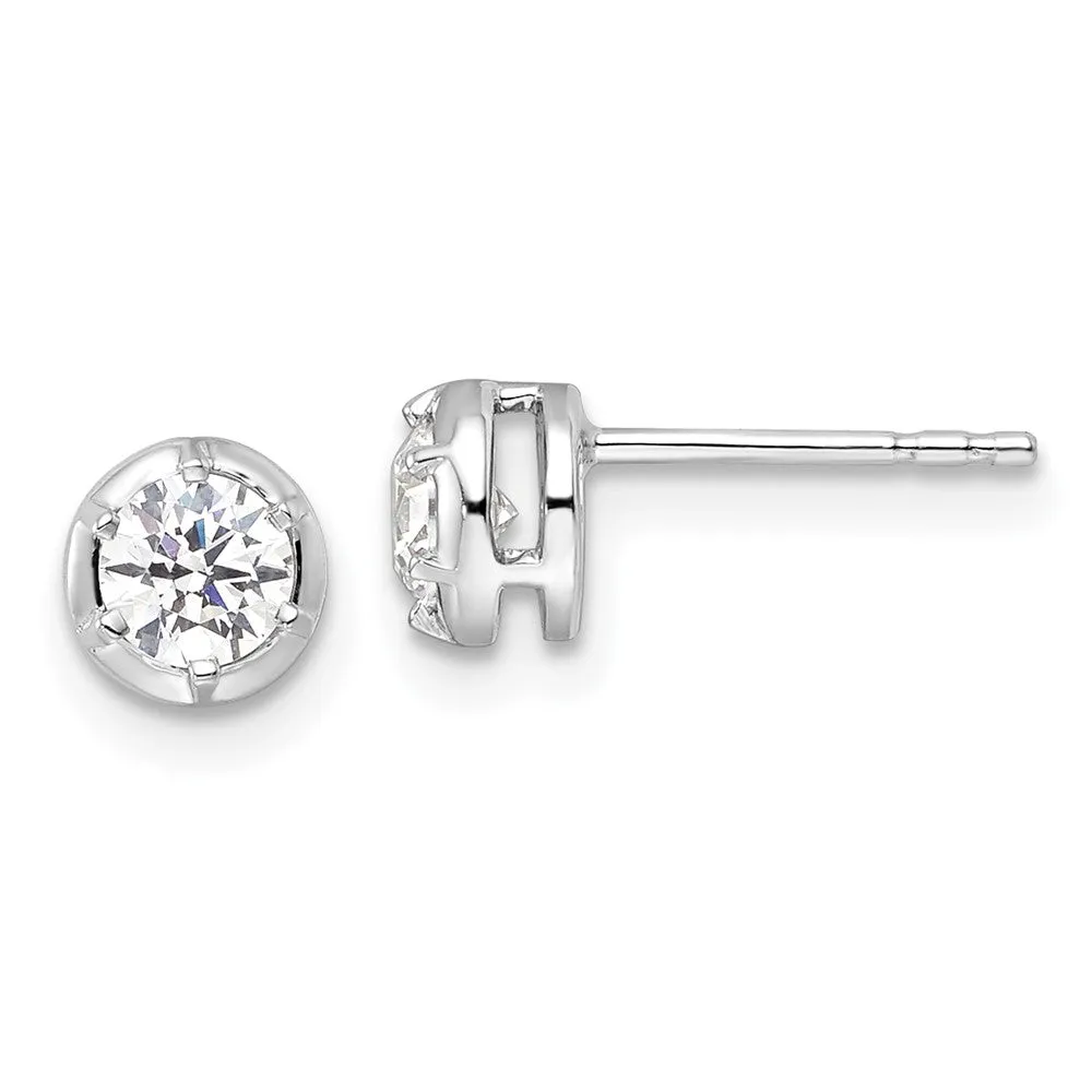 14k White Gold 1/2 ct Lab Grown Diamond Solitaire Stud Earrings VS Clarity, D-E Color