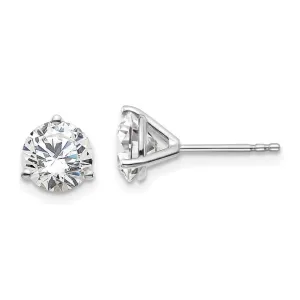 14k White Gold 2 ct Round Lab Grown Diamond Stud Earrings VS Clarity, D-E Color