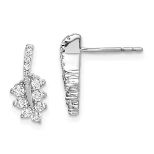 14K White Gold 3/8 ct Lab Grown Diamond Leaf Stud Earrings VS Clarity, G-H Color