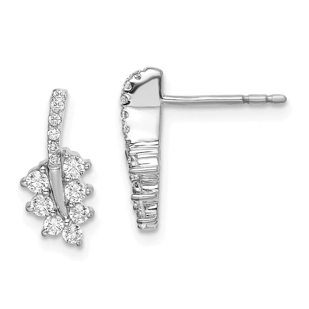 14K White Gold 3/8 ct Lab Grown Diamond Leaf Stud Earrings VS Clarity, G-H Color