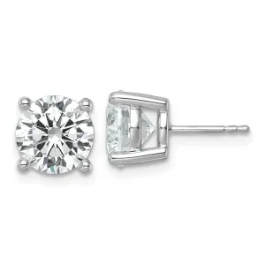 14k White Gold 6 ct Round Lab Grown Diamond Stud Earrings VS Clarity, D-E Color