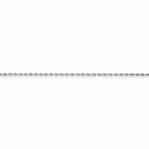 14K White Gold Diamond-Cut Rope Chain Anklet