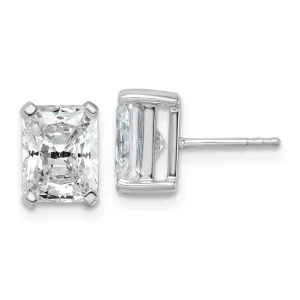 14k White Gold Radiant 4 ct Lab Grown Diamond Stud Earrings VS Clarity, D-E Color