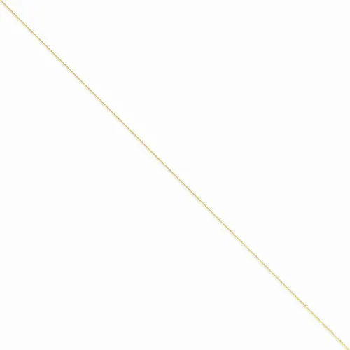 14K Yellow Gold Solid Polished Cable Chain Anklet