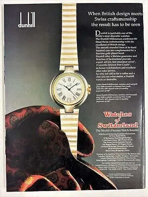 1980s Alfred Dunhill Millennium Mid-Size Watch - Gold Tone and Steel - Swiss Quartz