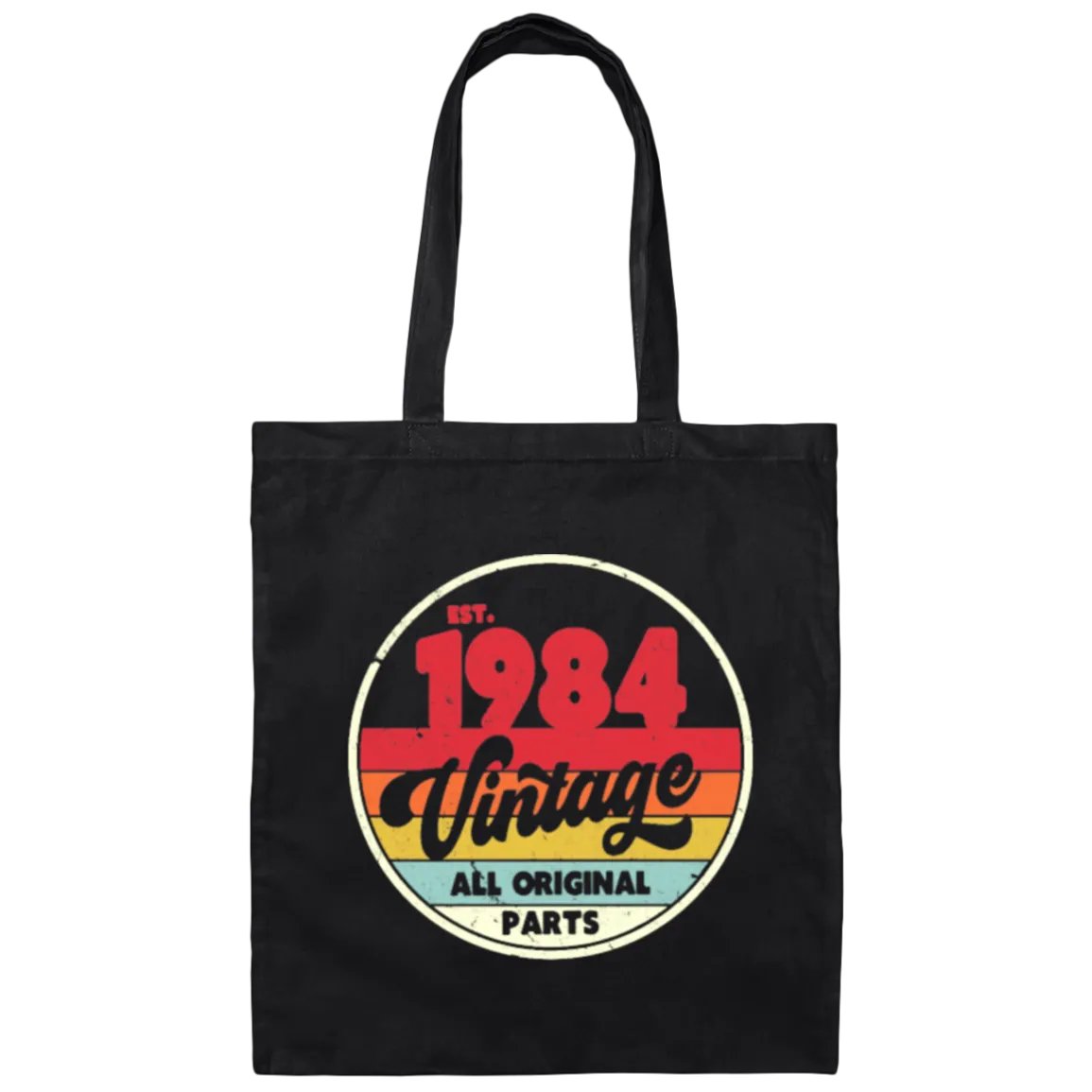 1984 Vintage Design, Retro 1984 Bitthday Canvas Tote Bag