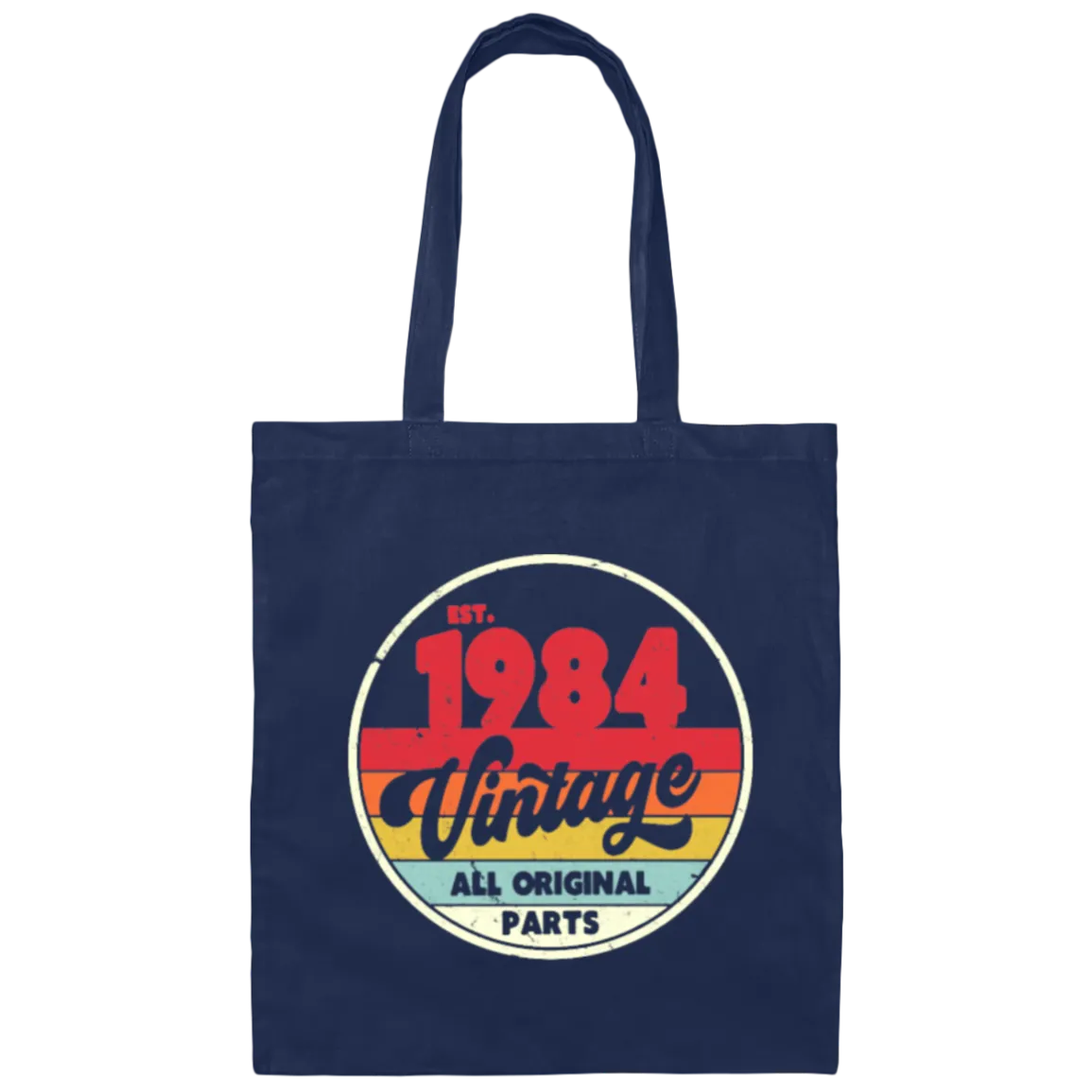 1984 Vintage Design, Retro 1984 Bitthday Canvas Tote Bag