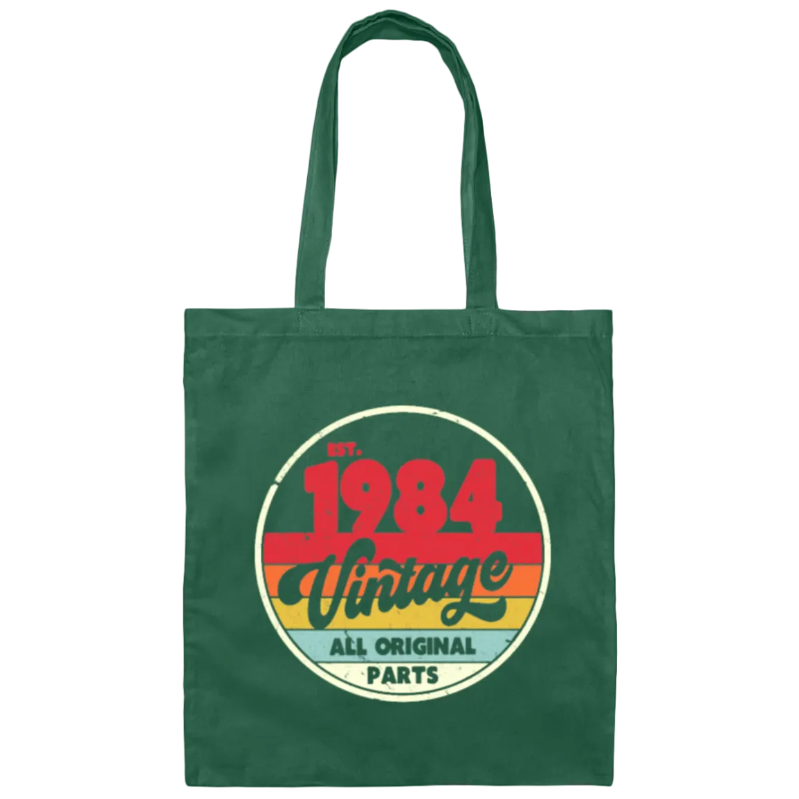 1984 Vintage Design, Retro 1984 Bitthday Canvas Tote Bag
