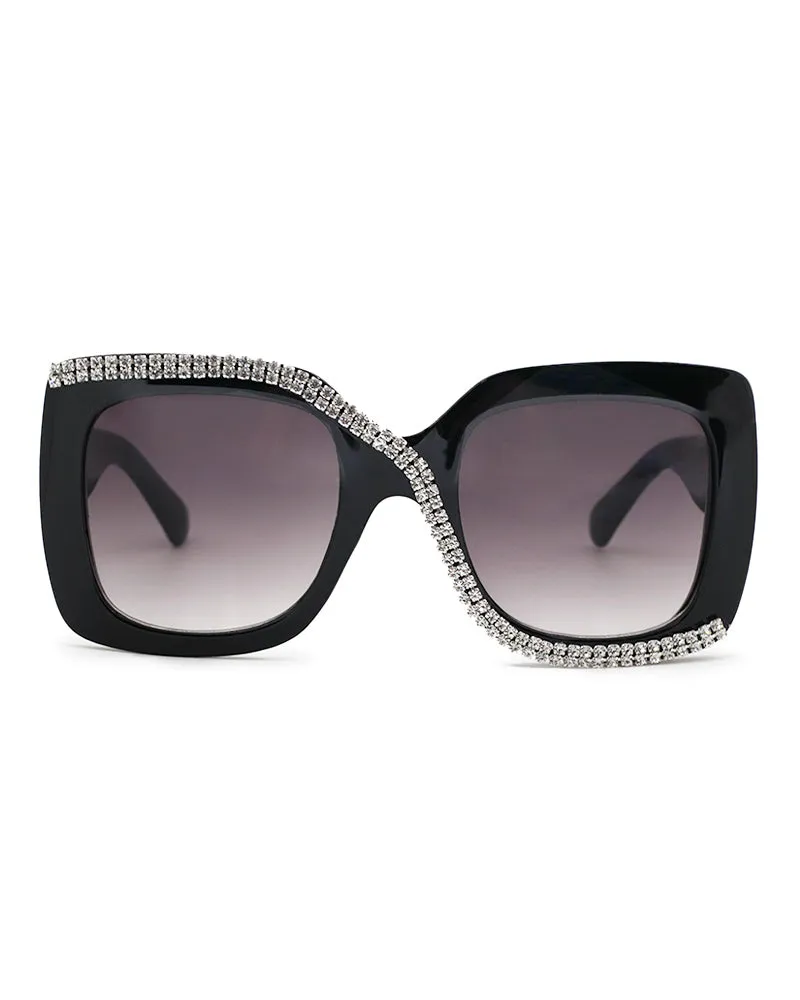 1Pair Diamond Oversized Square Sunglasses