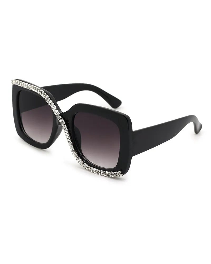 1Pair Diamond Oversized Square Sunglasses