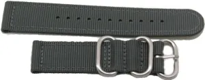 22mm 2 pc grey military style nylon watch strap with heavy duty fittings