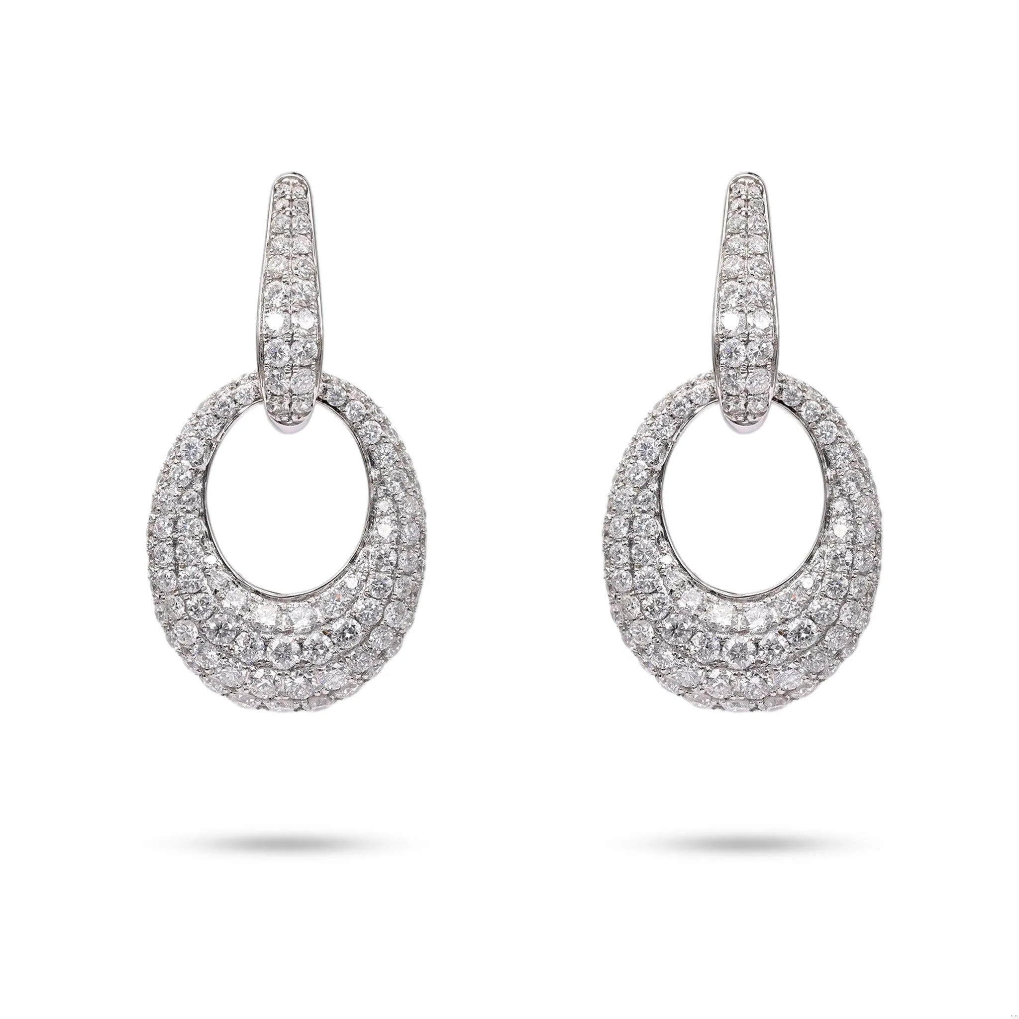 4.99 Carat Total Weight Diamond 18k White Gold Day to Night Earrings