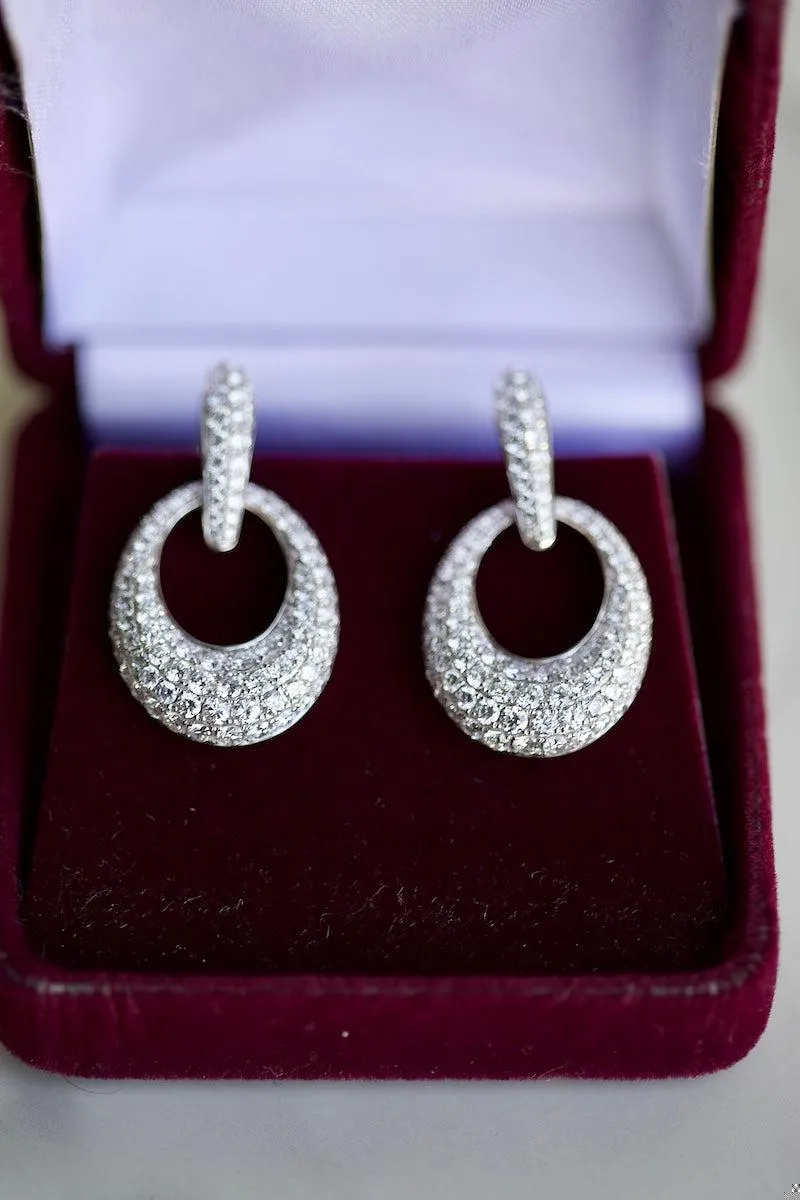4.99 Carat Total Weight Diamond 18k White Gold Day to Night Earrings