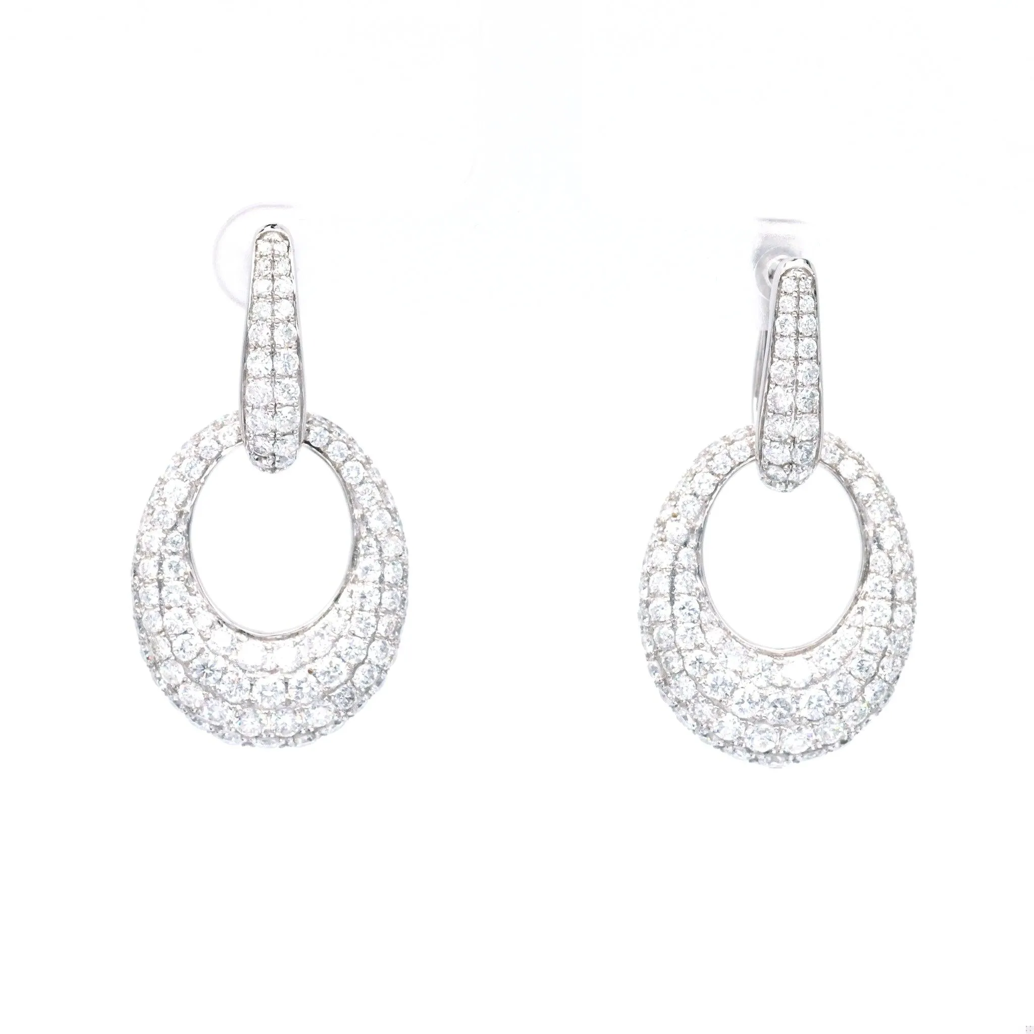 4.99 Carat Total Weight Diamond 18k White Gold Day to Night Earrings