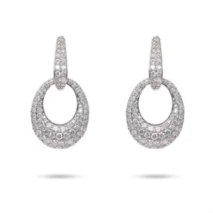 4.99 Carat Total Weight Diamond 18k White Gold Day to Night Earrings