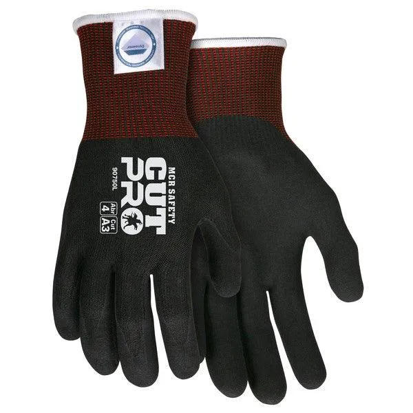 90750XXL MCR Safety Cut Resistant Gloves, Diamond Tech, 2X-Large, Black