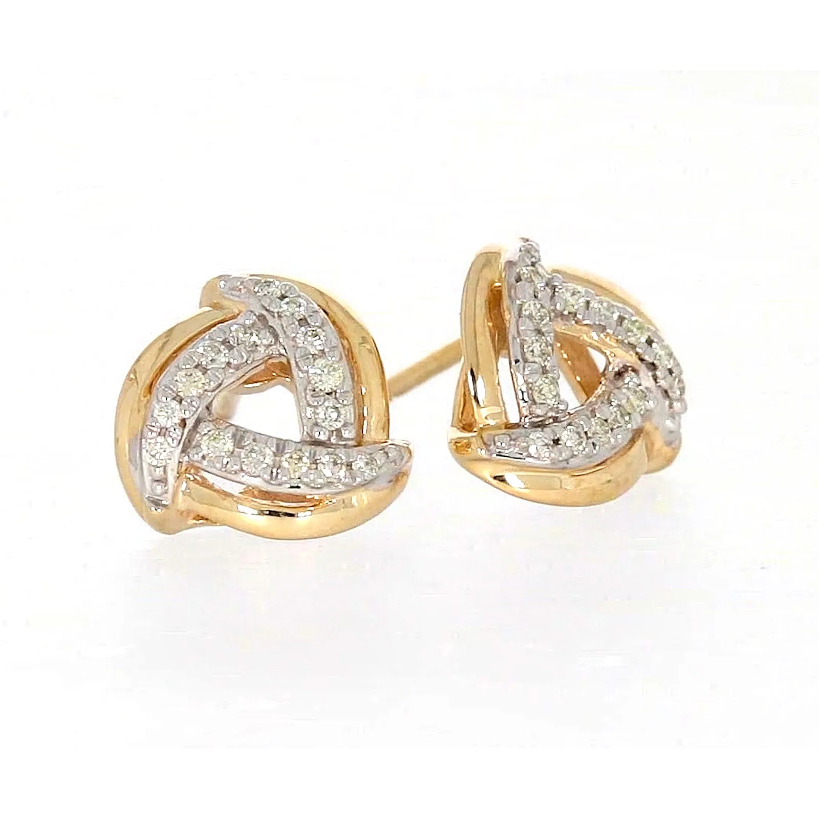 9ct Yellow Gold Round Brilliant Cut 0.12 CARAT tw of Diamonds Stud Earrings