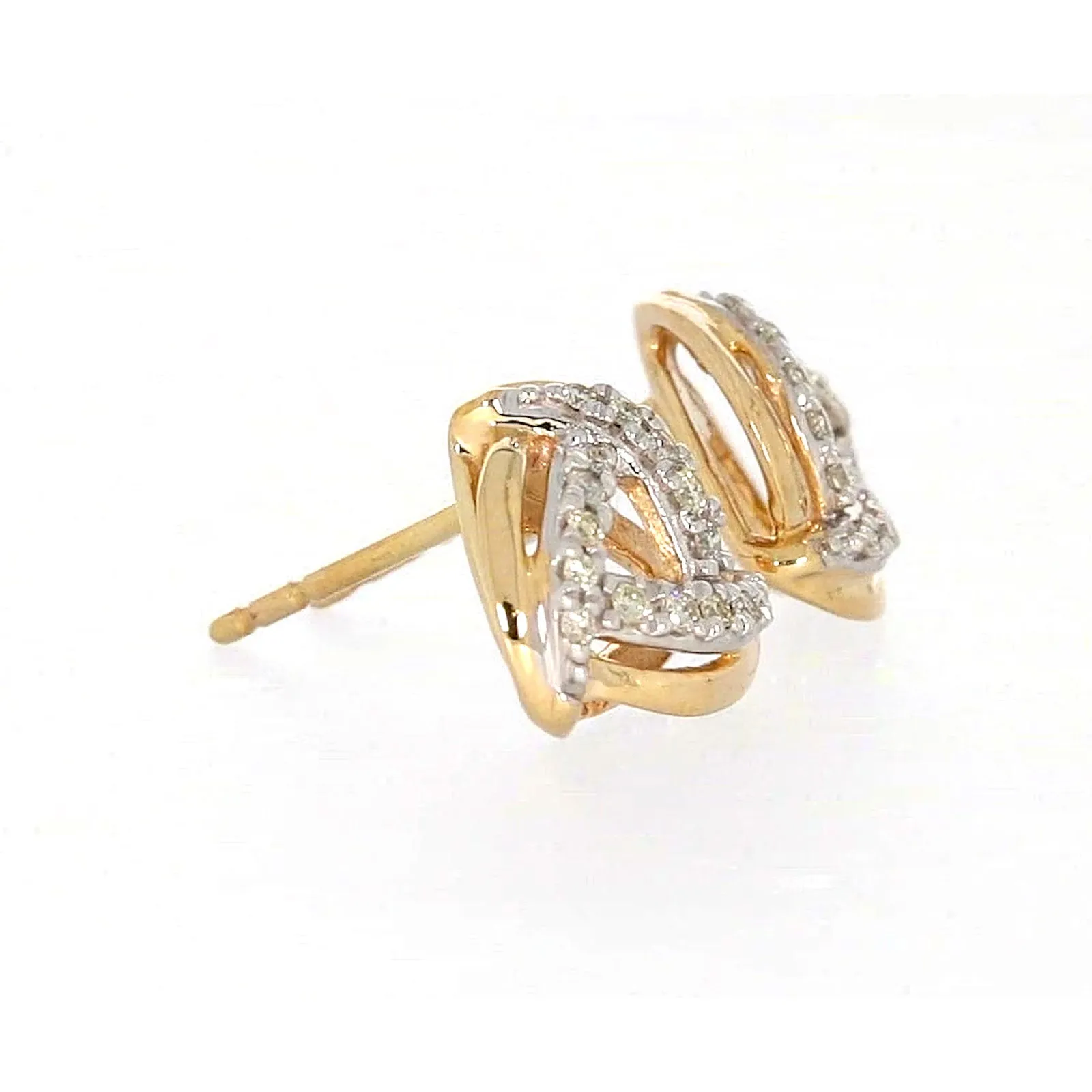 9ct Yellow Gold Round Brilliant Cut 0.12 CARAT tw of Diamonds Stud Earrings